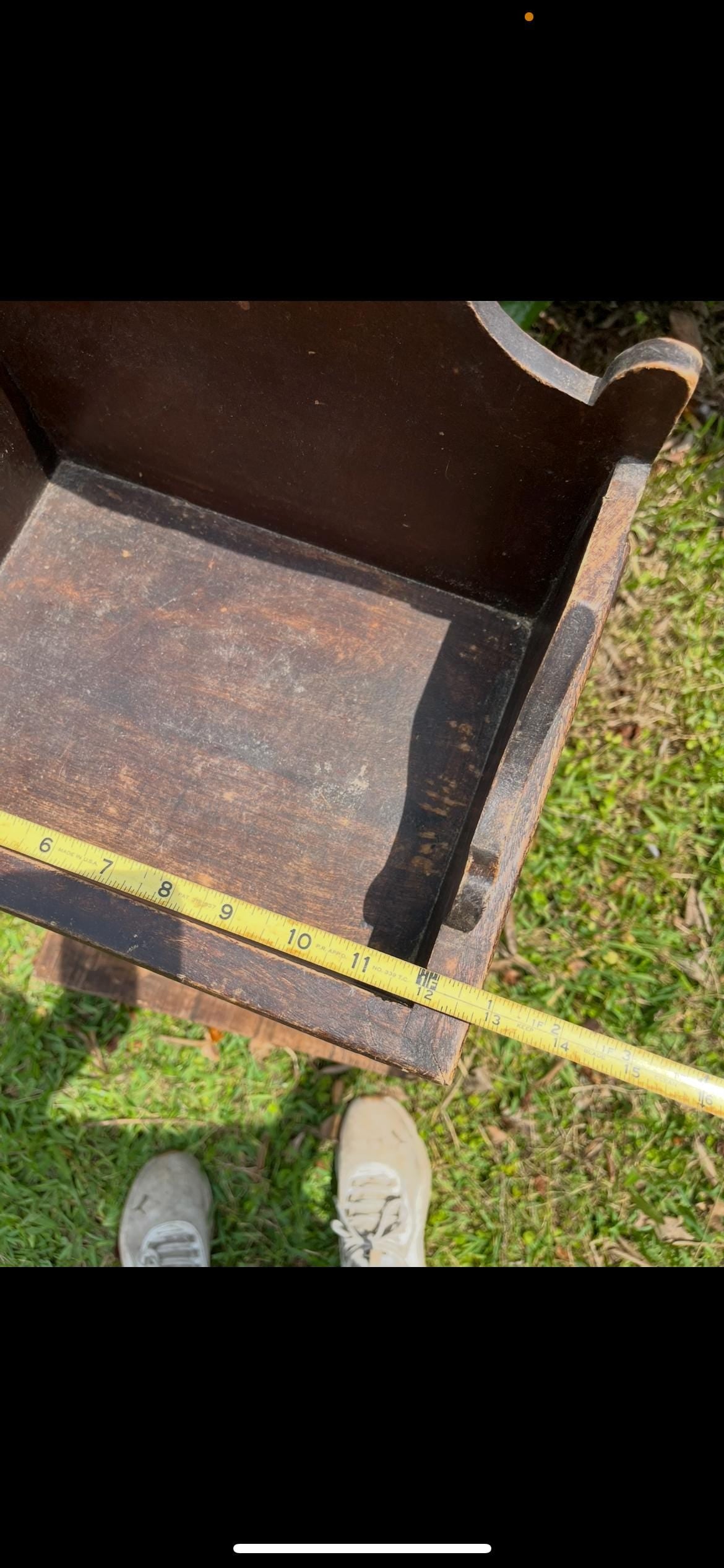 Antique Sheet Music Cabinet | Wall-Mount Wood Organizer | Vertical File Storage | Arts & Crafts Era | Tall Vintage Hanging Cabinet