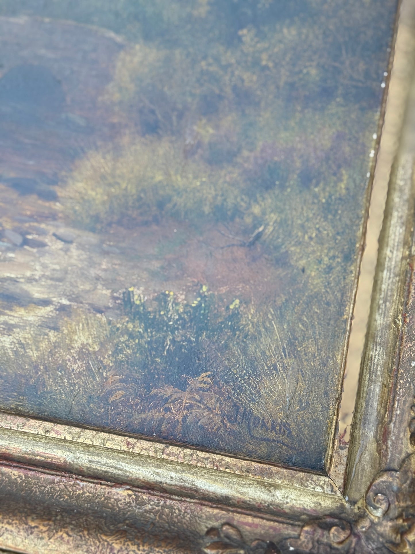 “The Fern Gatherers” – 19th-Century British School Oil Painting by J. Morris (Large Victorian Landscape)