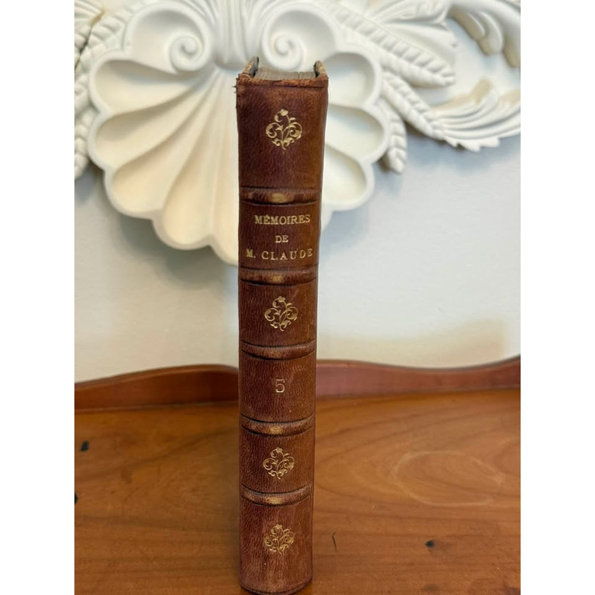 1882 Mémoires de Monsieur Claude French Police Crime Book Leather Bound Vol V