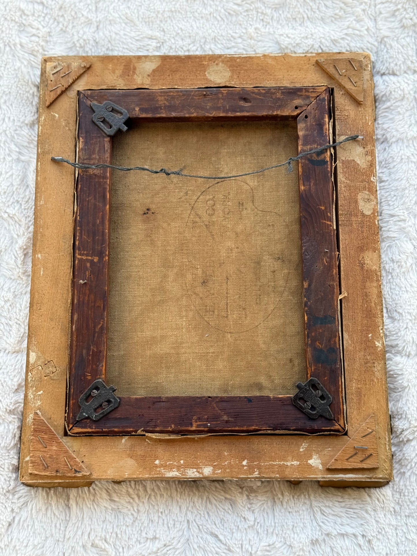19th-Century Continental Woodland Landscape with Cattle & Herdsman
Oil on Canvas, c. 1860–1890 (9×12 canvas, 12×15 framed)
