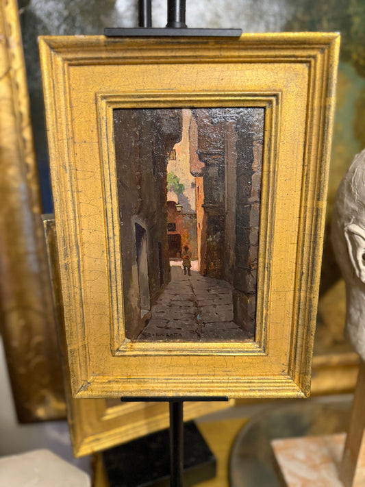 Vicolo Della Luna Florentine Alley Scene Oil Painting