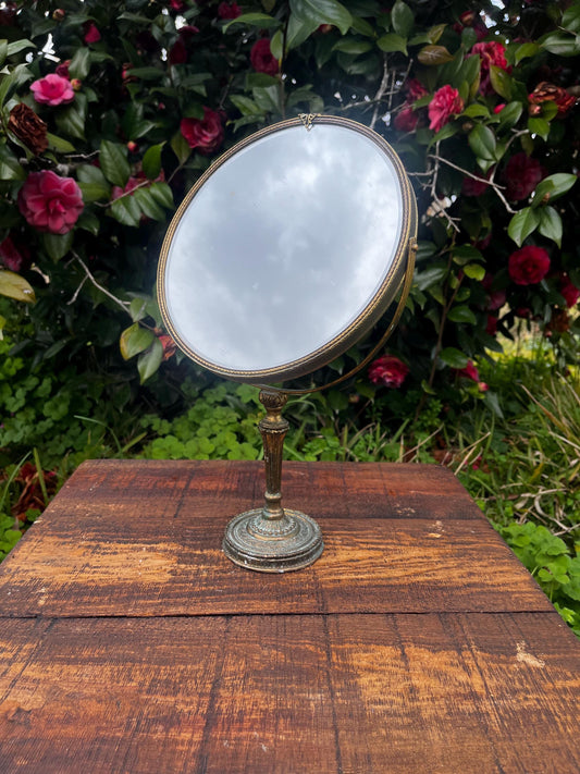 Brass Vanity Mirror, Vintage Stand Mirror, Tilt Mirror, Elegant Design, Perfume Display, Dressing Table