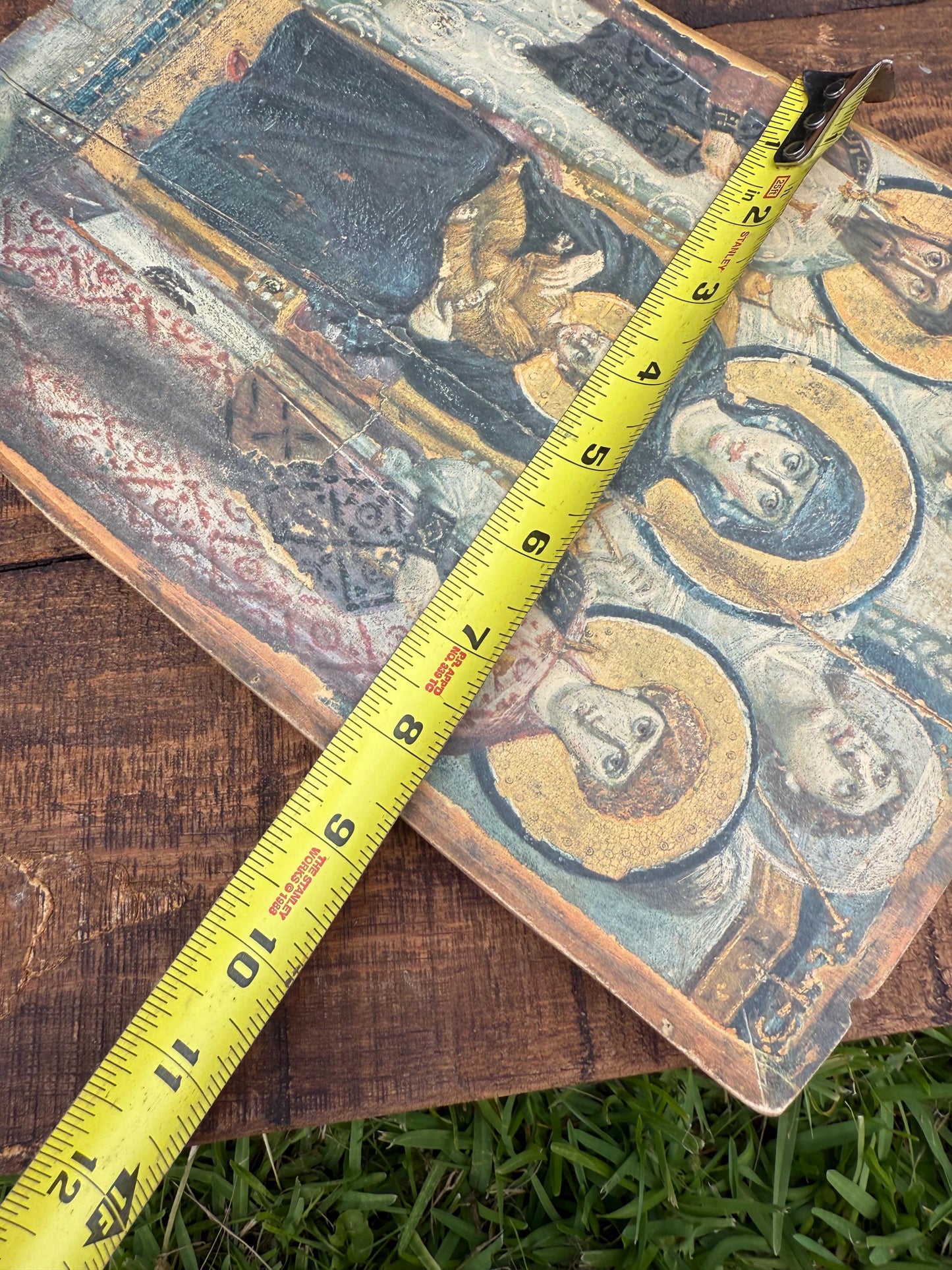Greek Orthodox Icon – Virgin and Child with Saints & Angels, 6th Century Sinai Replica, 10x13 Mounted Print