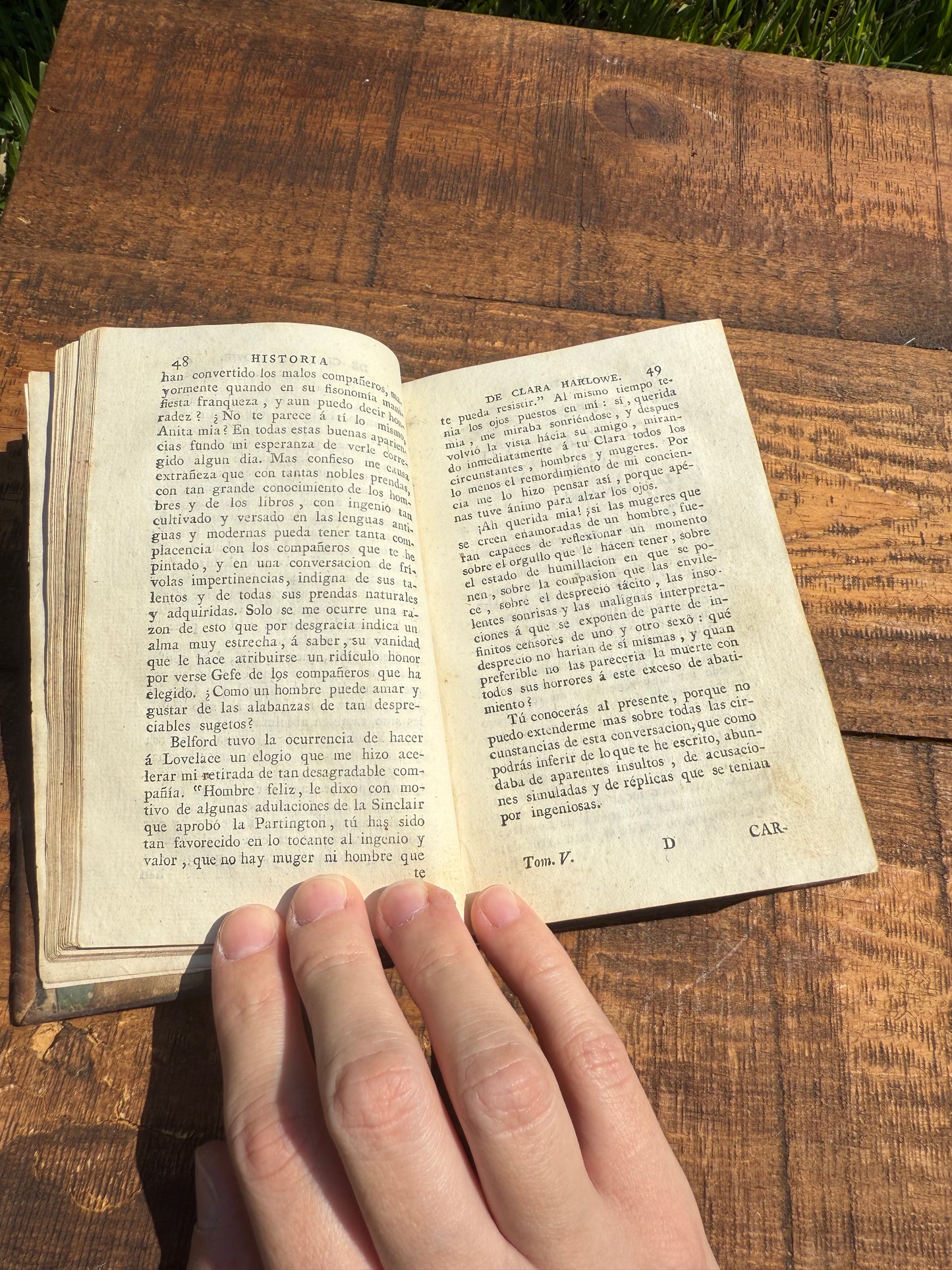 1806 Spanish Edition — Clara Harlowe (Clarissa) by Samuel Richardson, Vol. V