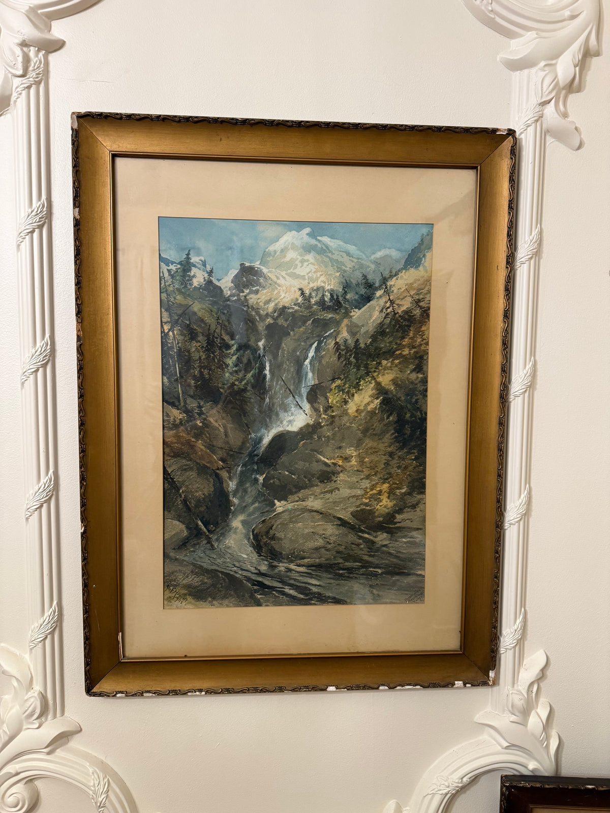 George Fotherly Hargitt, Illecillewaet Valley, 1913 Antique Watercolor Landscape