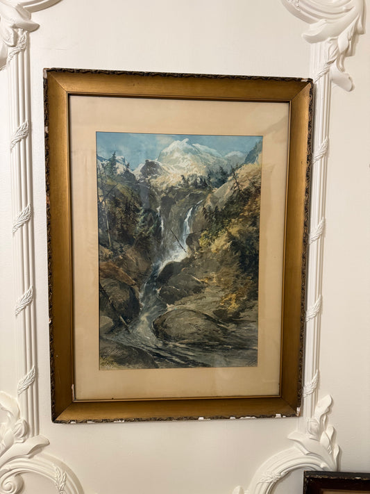 George Fotherly Hargitt, Illecillewaet Valley, 1913 Antique Watercolor Landscape
