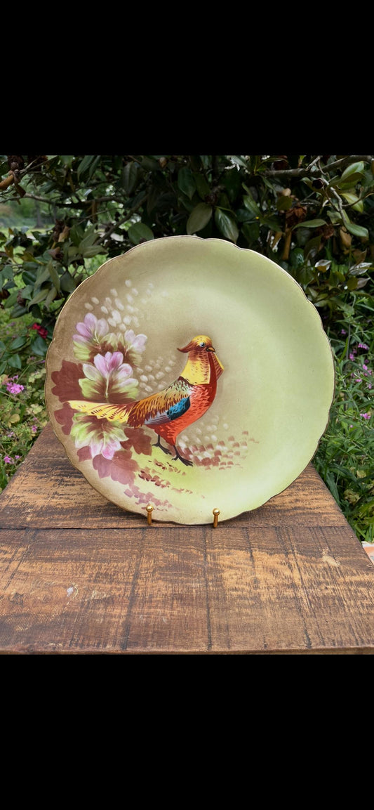 J.P.L. France Limoges Game Bird Plate – Unsigned – Vintage Hand-Painted French Porcelain – Collectible Bird Plate