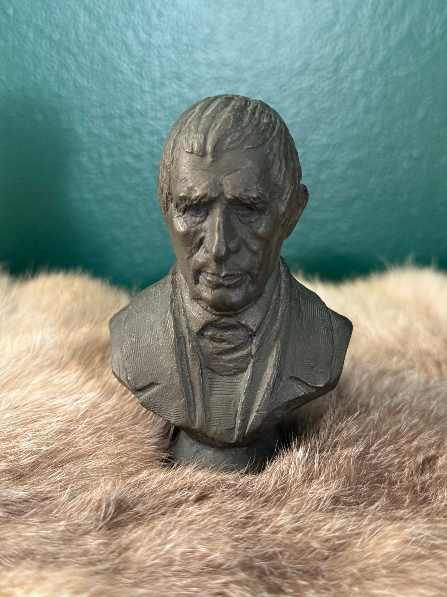 Vintage Franklin Mint-Style William Henry Harrison Presidential Bust | Cast Metal Sculpture | Movie Set Prop