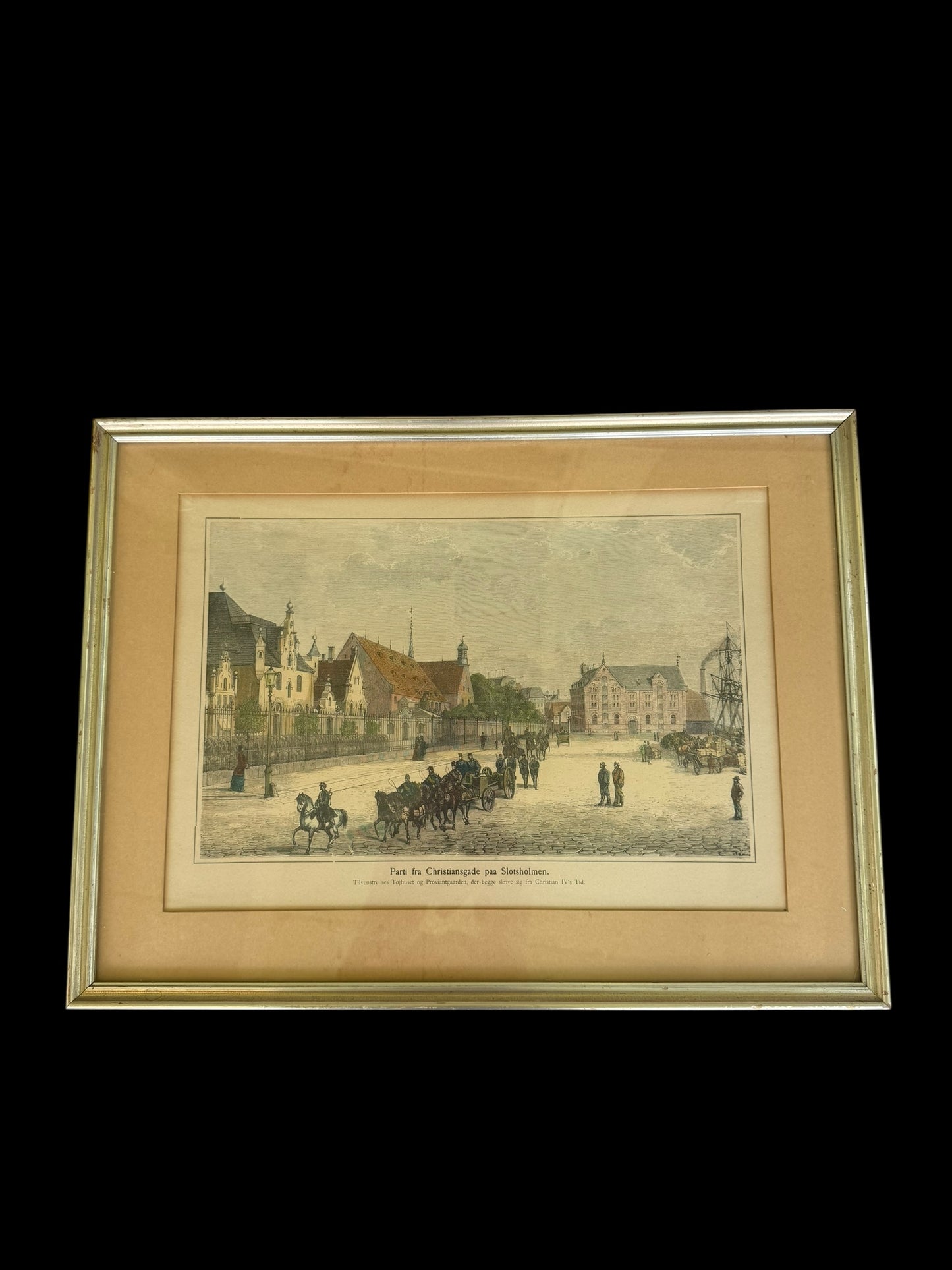 Christiansgade Street Scene Engraving, Copenhagen