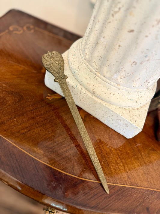 Vintage Renaissance Revival Brass Letter Opener