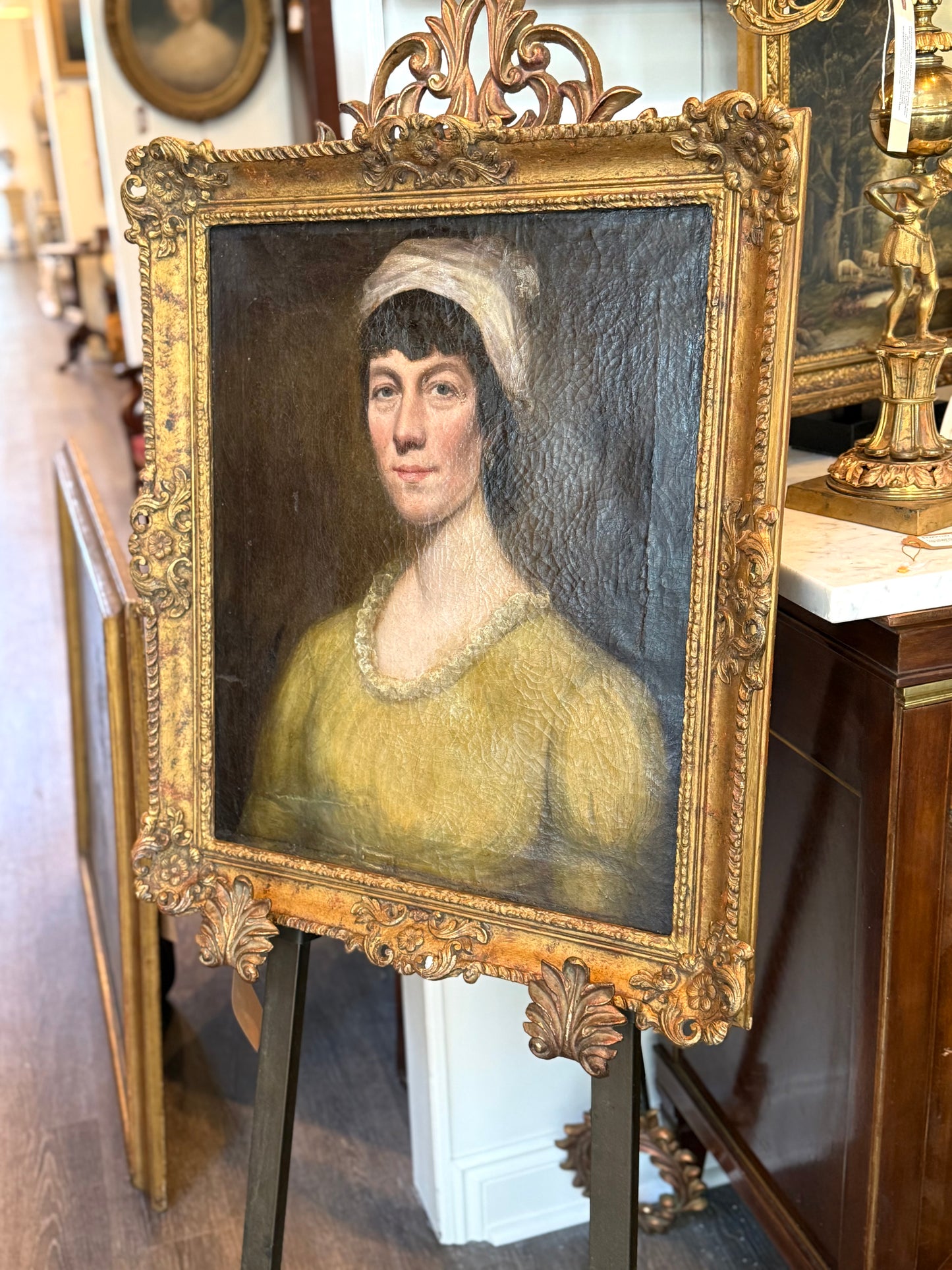 Circa 1820 English School Portrait of a Young Woman, Oil on Canvas