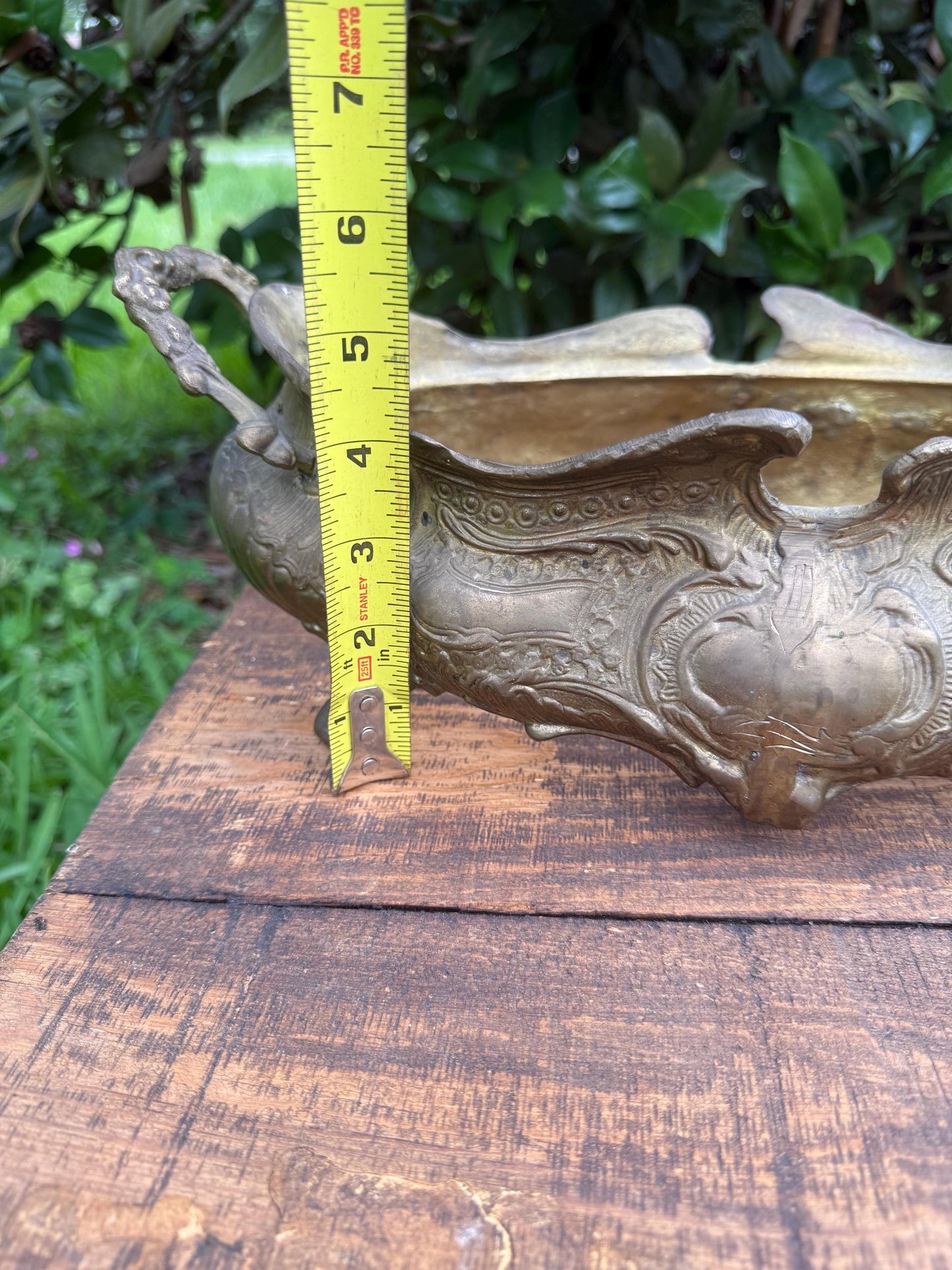 Antique French Rococo Jardinière Planter | Gilt Centerpiece | Ornate Louis XV Style Metal Cachepot | Decorative Bowl