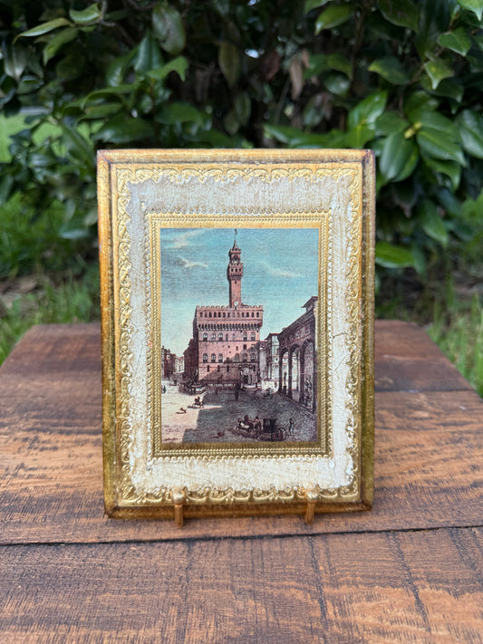 Florentine Painted Wood Panel of the Palazzo Vecchio