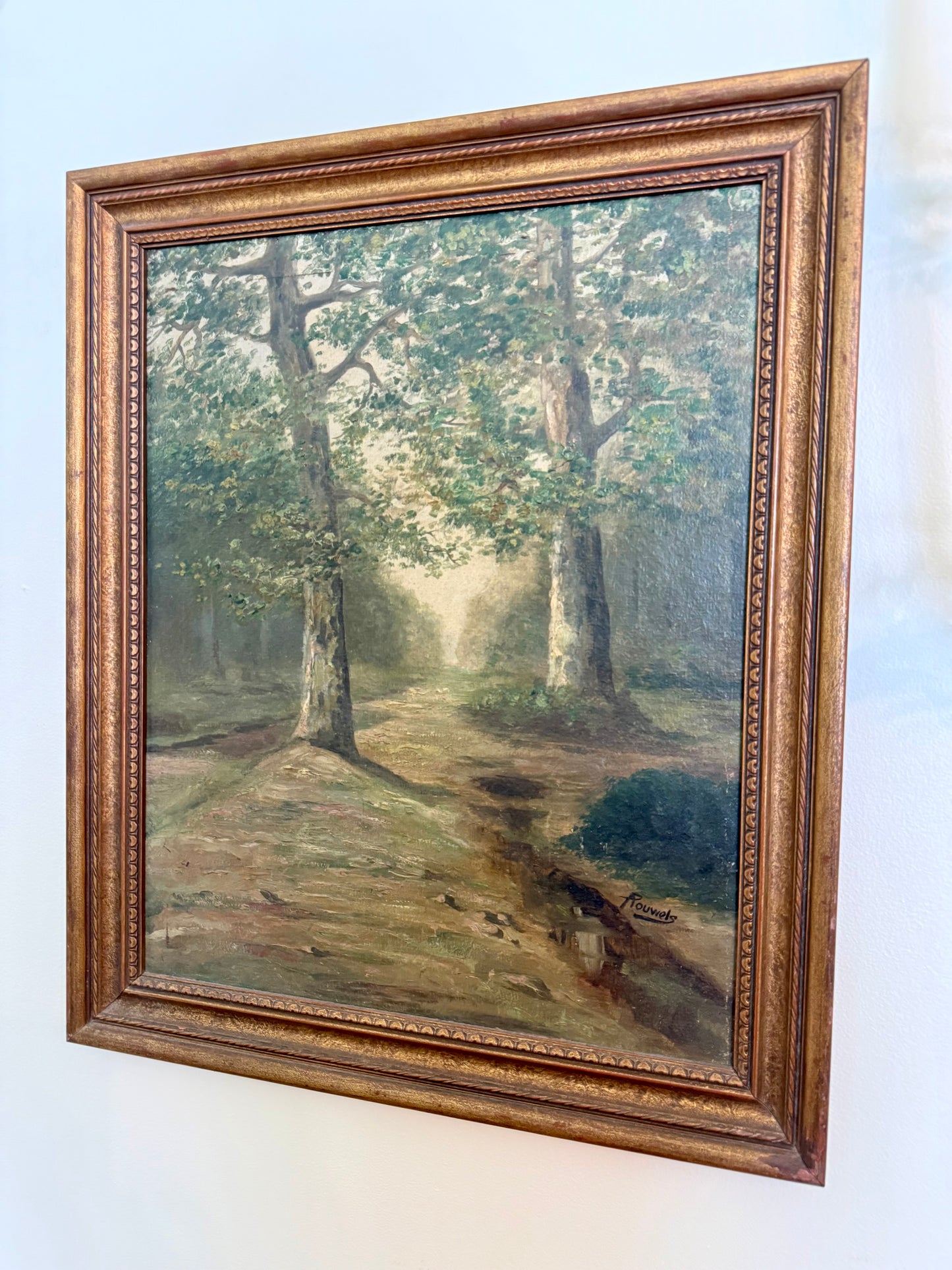 Antique Woodland Landscape Oil Painting | Signed Rouwels | Provenance Noted