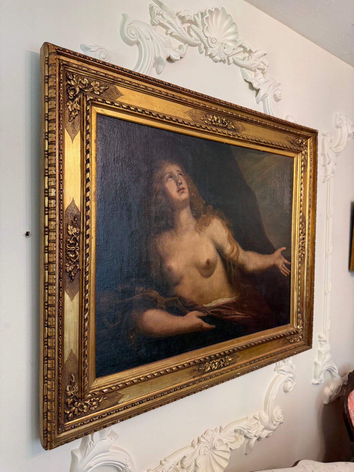 17th Century Italian School Magdalene Oil Painting | Baroque Devotional Portrait