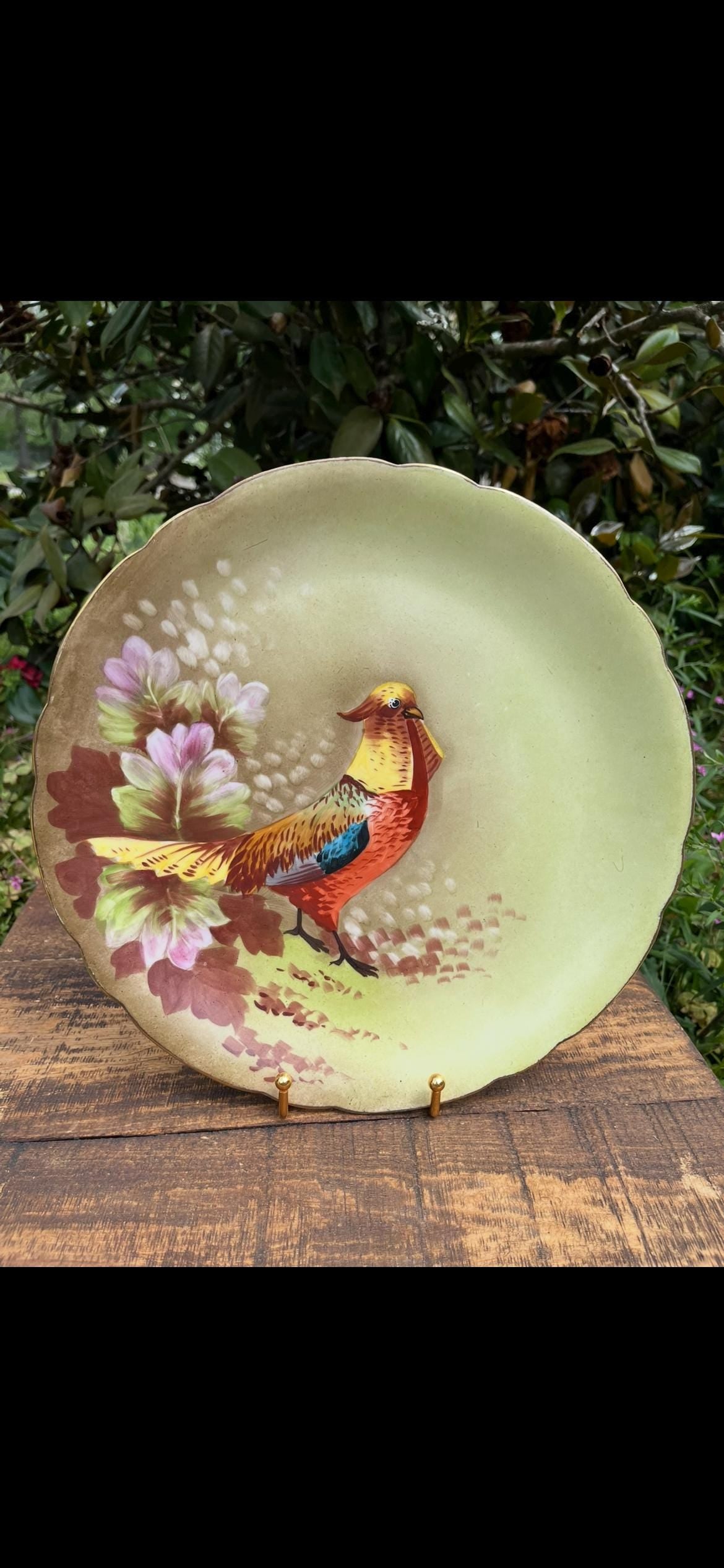J.P.L. France Limoges Game Bird Plate – Unsigned – Vintage Hand-Painted French Porcelain – Collectible Bird Plate
