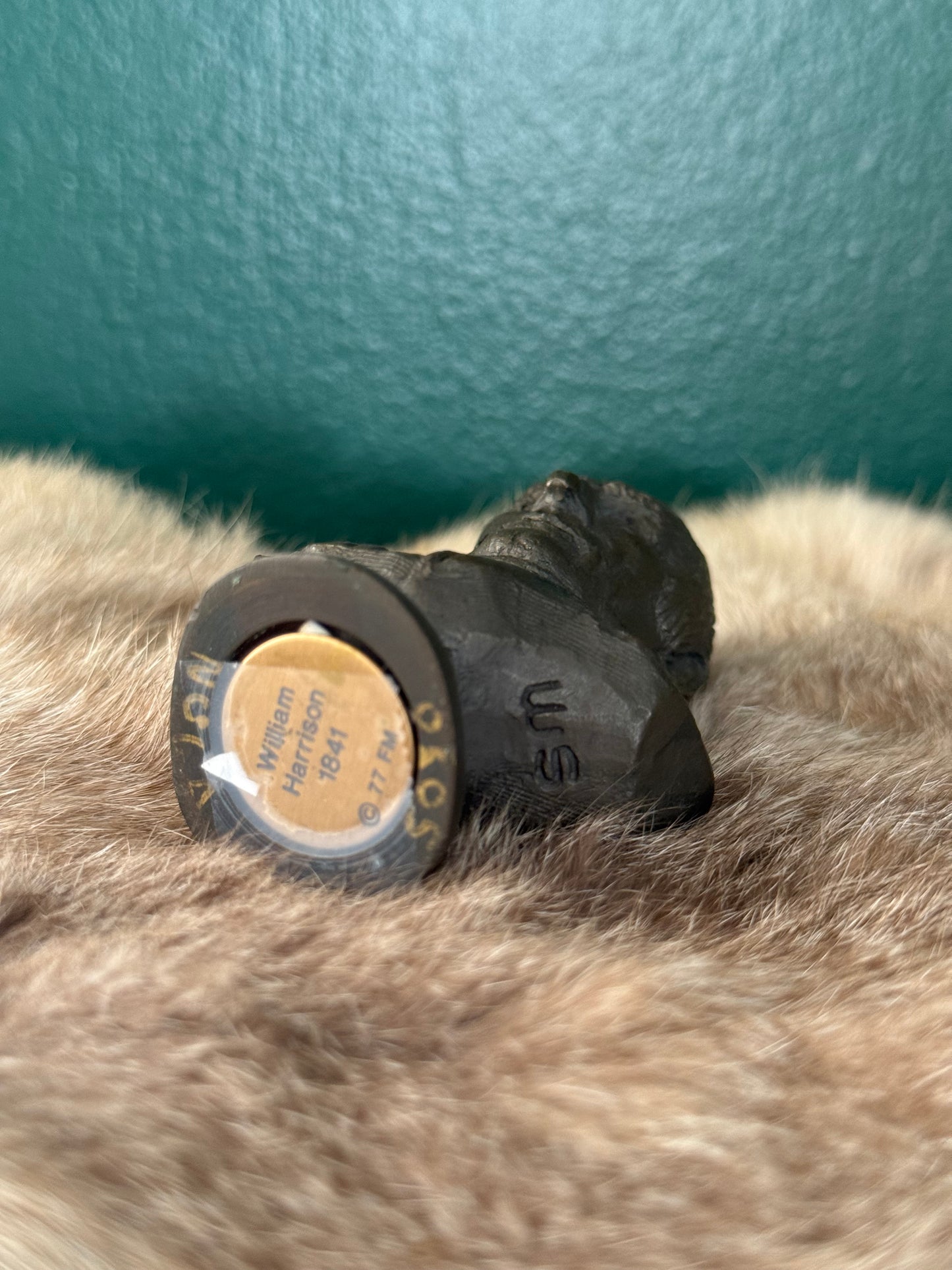 Vintage Franklin Mint-Style William Henry Harrison Presidential Bust | Cast Metal Sculpture | Movie Set Prop