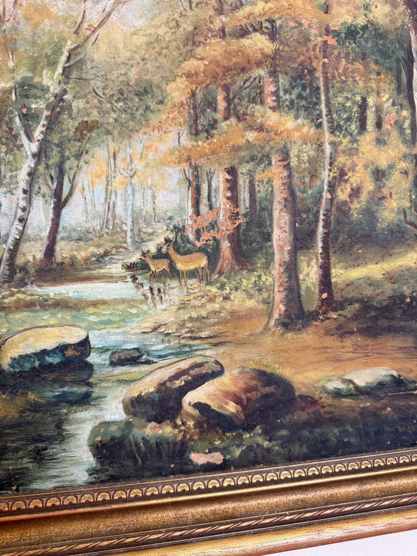 Sr. M. Sophia Oil Painting | Woodland Deer Landscape | Nun Artist | Oil on Canvas