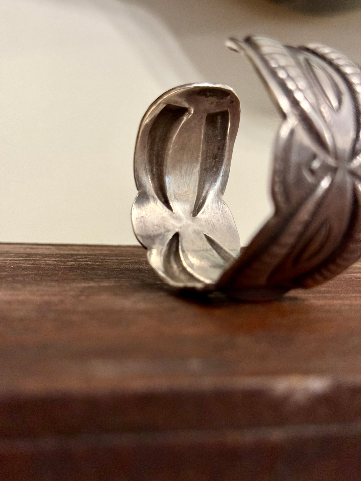 Vintage Navajo Repoussé Sterling Silver Cuff Bracelet