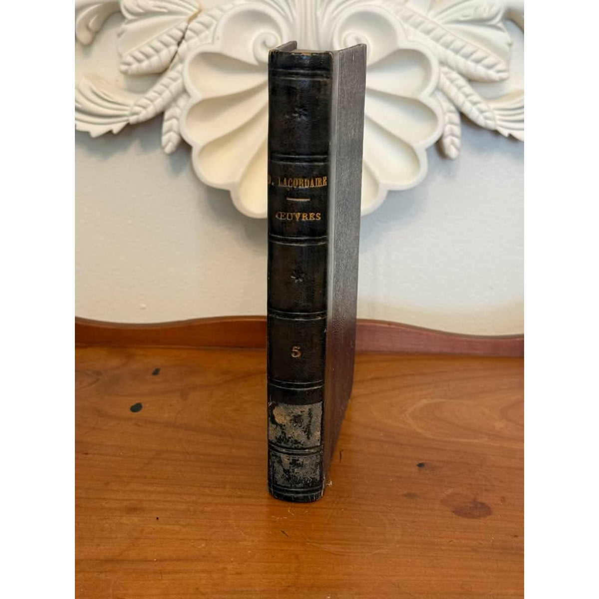 Antique 1857 Lacordaire Conférences de Toulouse French Leather Bound Book Vol 5