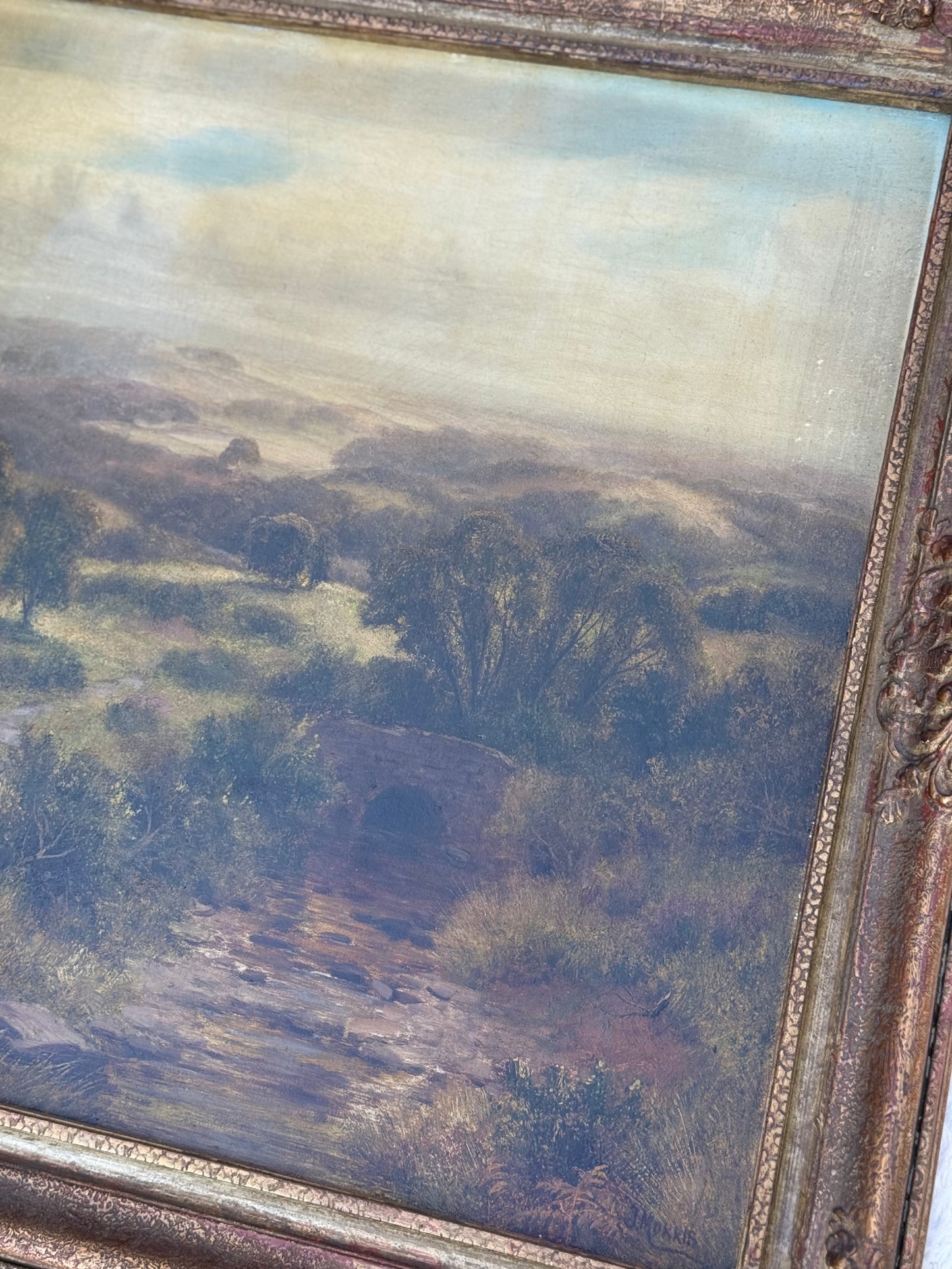 “The Fern Gatherers” – 19th-Century British School Oil Painting by J. Morris (Large Victorian Landscape)