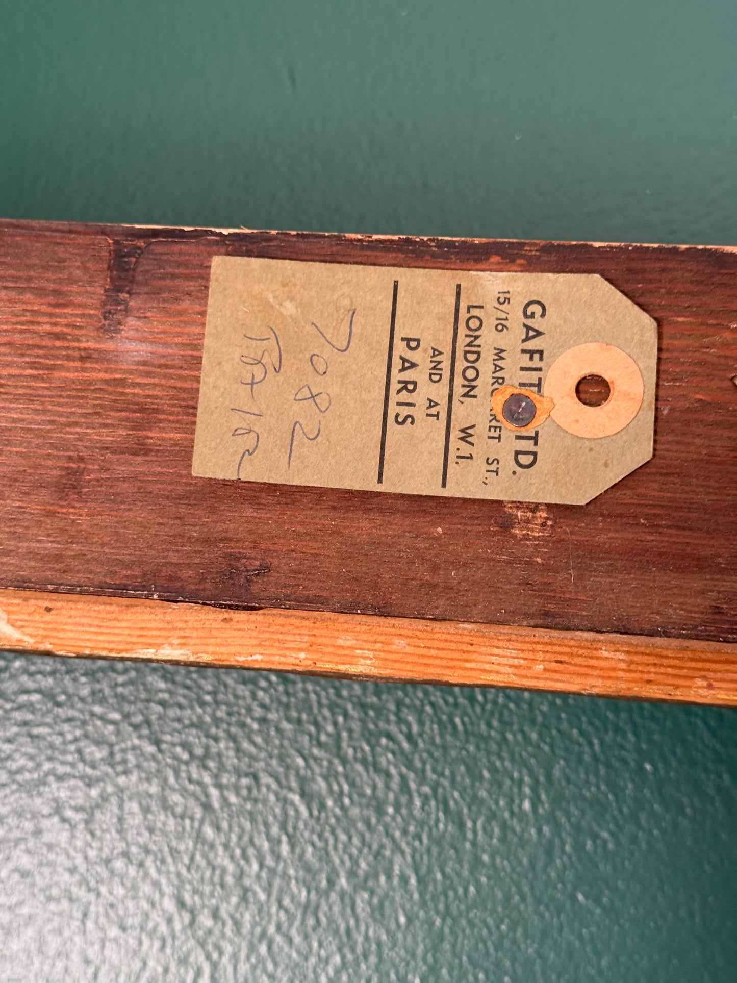 Antique Gilt Wood Rococo Frame with GAFIT London & Paris Label, c. Late 19th Century