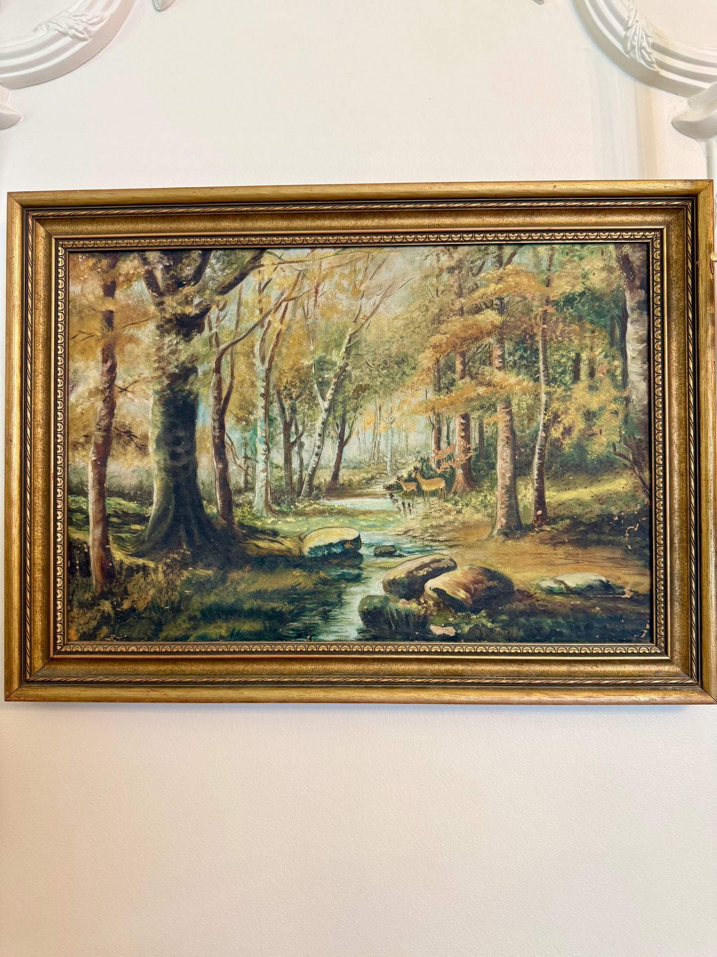 Sr. M. Sophia Oil Painting | Woodland Deer Landscape | Nun Artist | Oil on Canvas