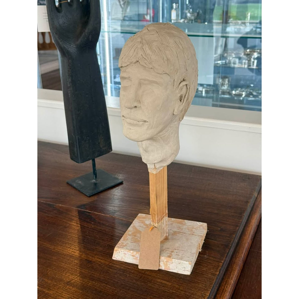 Original Handmade Portrait Bust Sculpture by New Orleans Artist, 20”