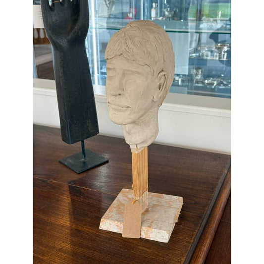 Original Handmade Portrait Bust Sculpture by New Orleans Artist, 20”
