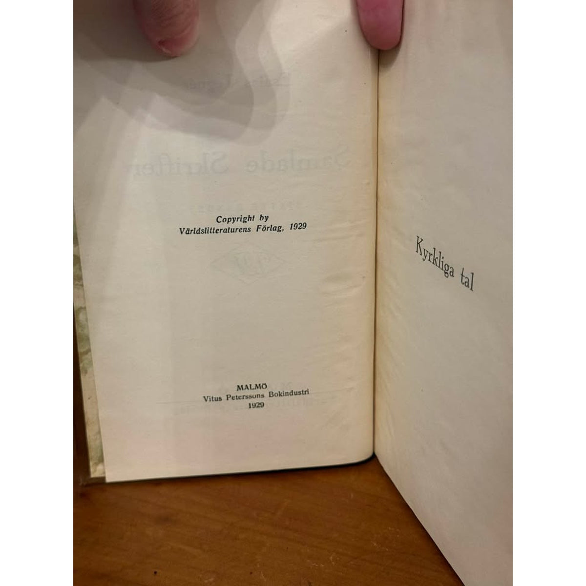 1929 Swedish Leather Bound Book Esaias Tegnér Collected Writings Vol. 6 Church Speeches