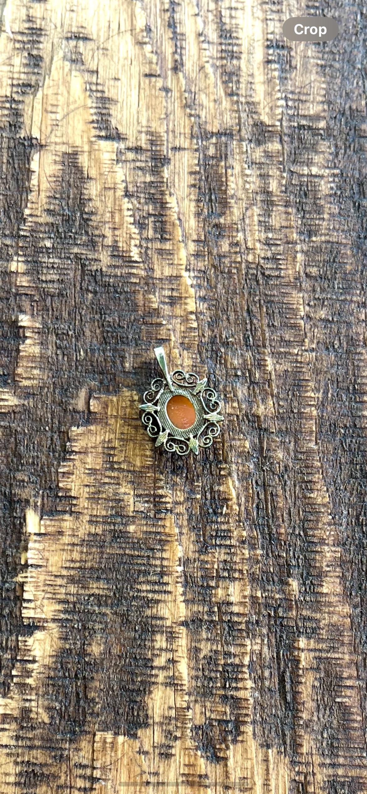 Carved Shell Filigree Cameo Pendant – Roman Face Cameo – Vintage Pendant Necklace – Elegant Jewelry