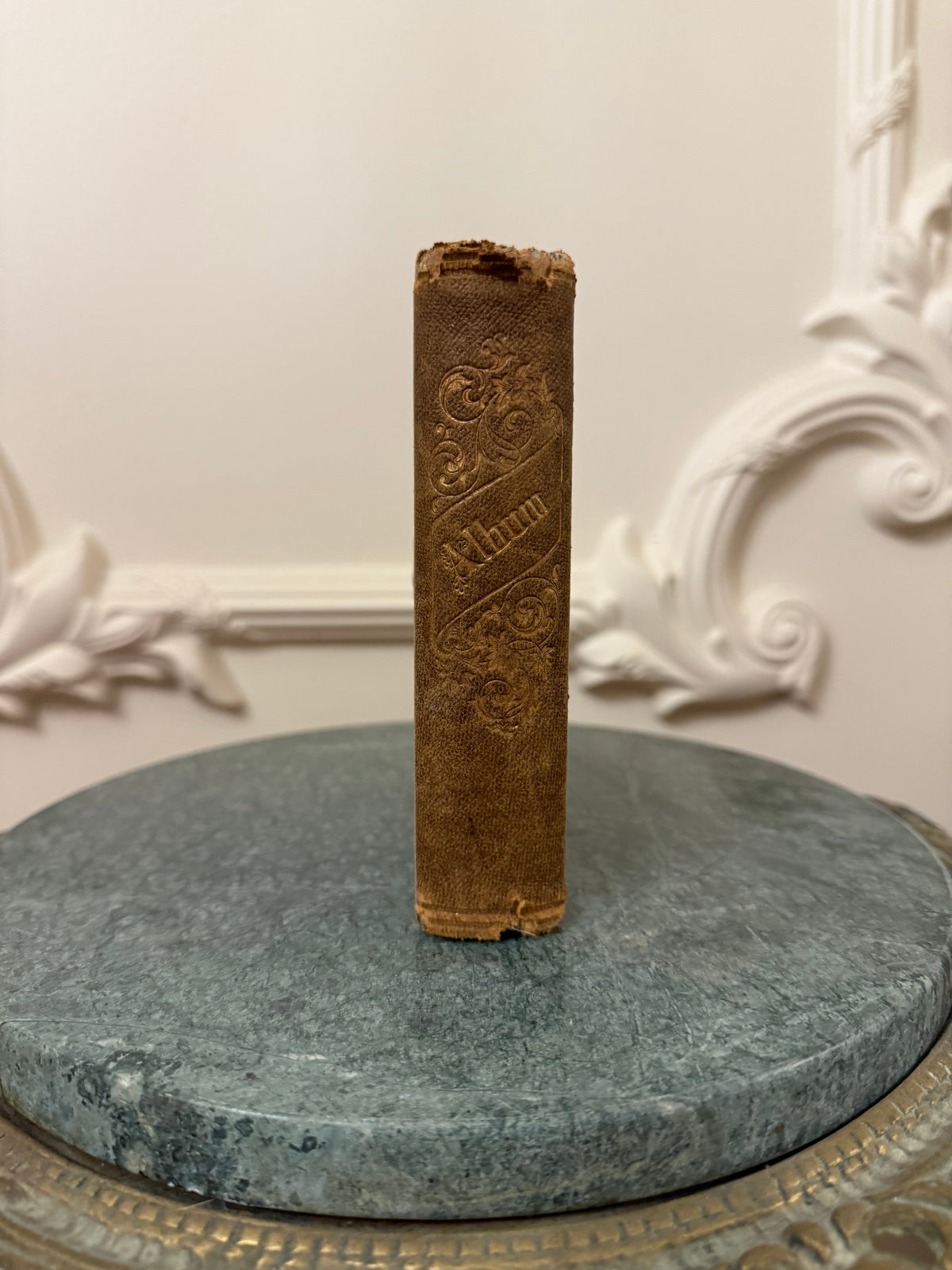 Antique Victorian Tooled Leather Photograph Album with Brass Clasp, c. 1870–1890