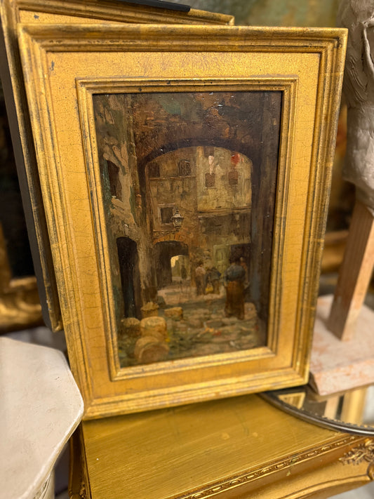 Vicolo Scomparso Florentine Alley Scene Oil Painting