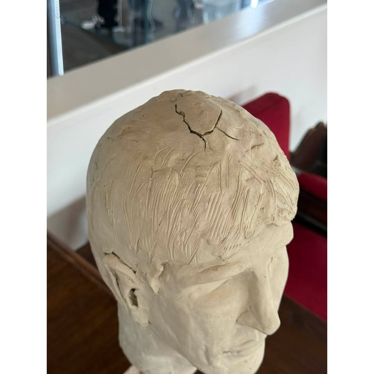 Original Handmade Portrait Bust Sculpture by New Orleans Artist, 20”
