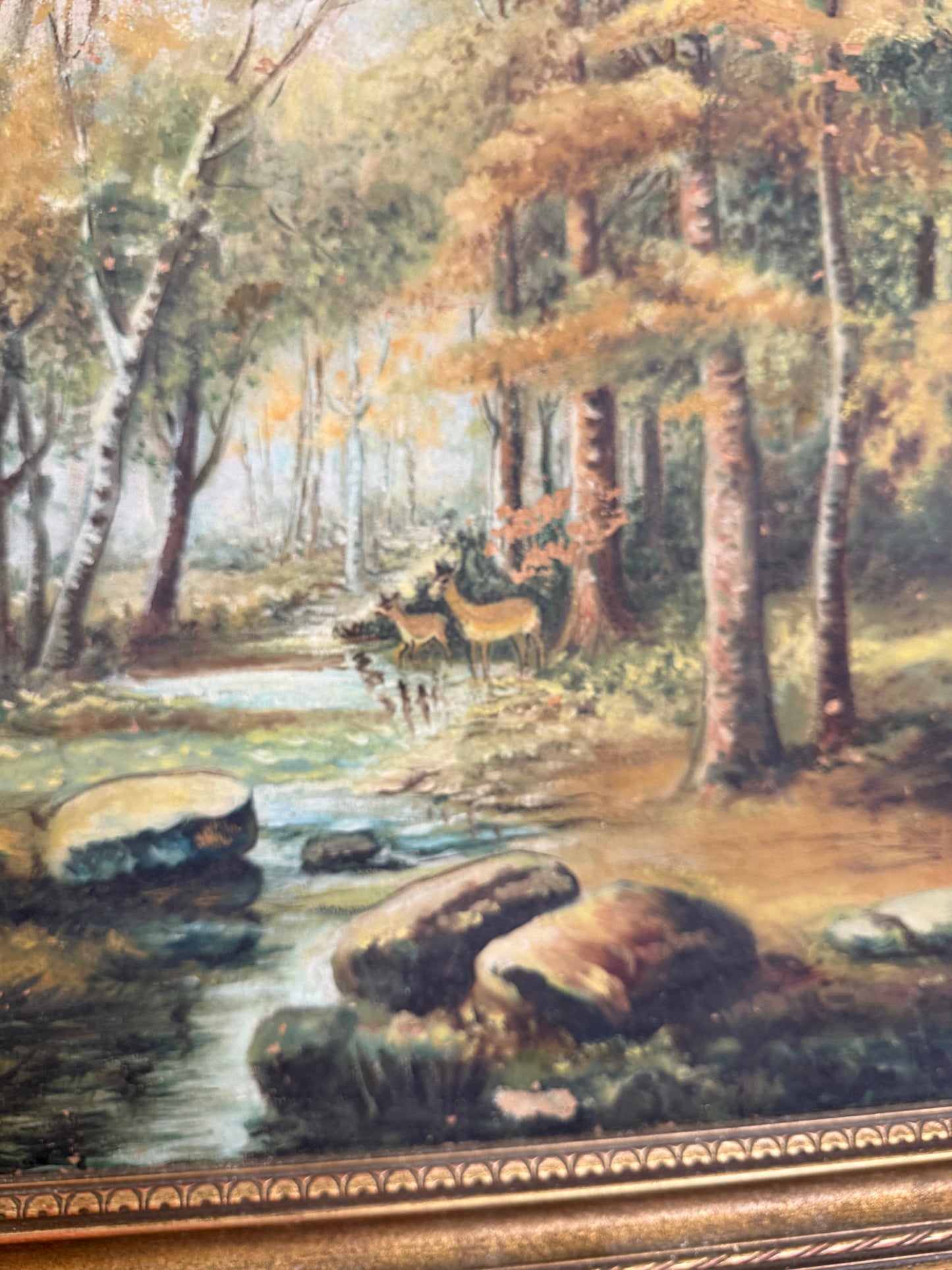 Sr. M. Sophia Oil Painting | Woodland Deer Landscape | Nun Artist | Oil on Canvas