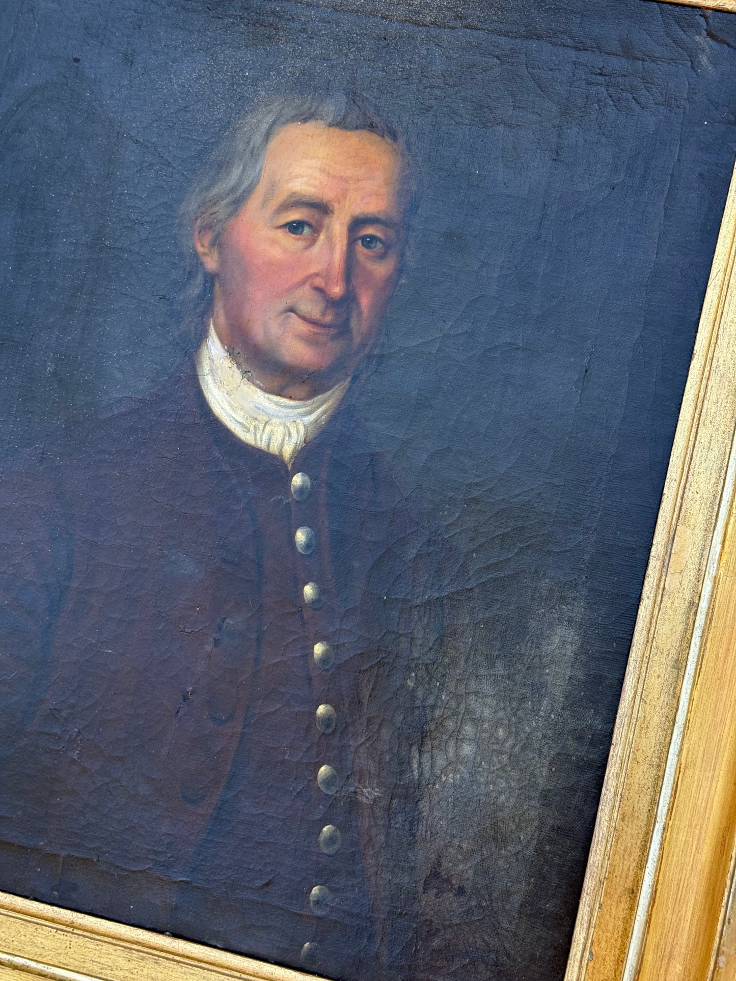 18th-Century Gentleman Portrait in Original Gilt Frame • Circle of Johann Nepomuk della Croce (European Collection Label)