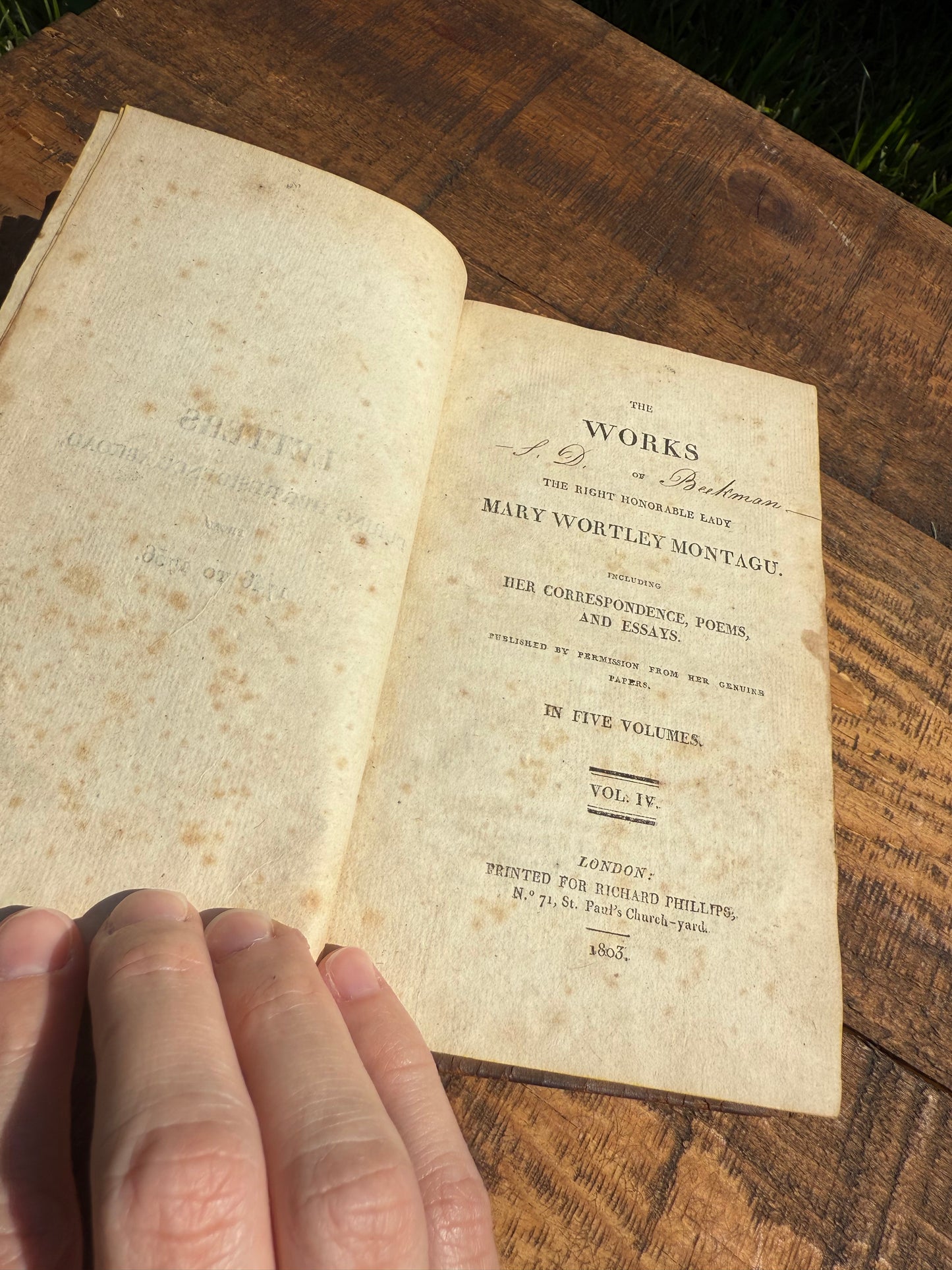 1803 The Works of Lady Mary Wortley Montagu, Volume IV – Leather Bound, Early 19th Century