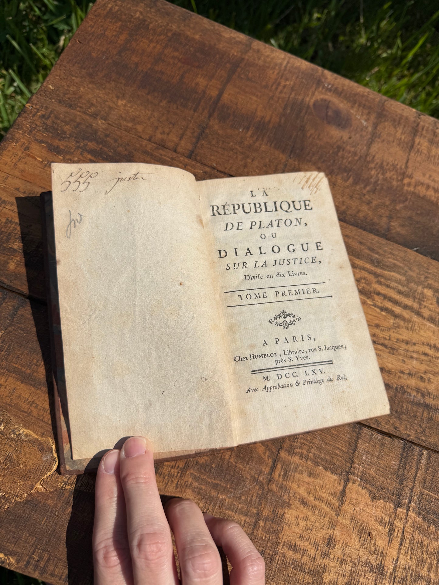 1765 French Enlightenment Edition of Plato’s Republic, Full Calf Binding
