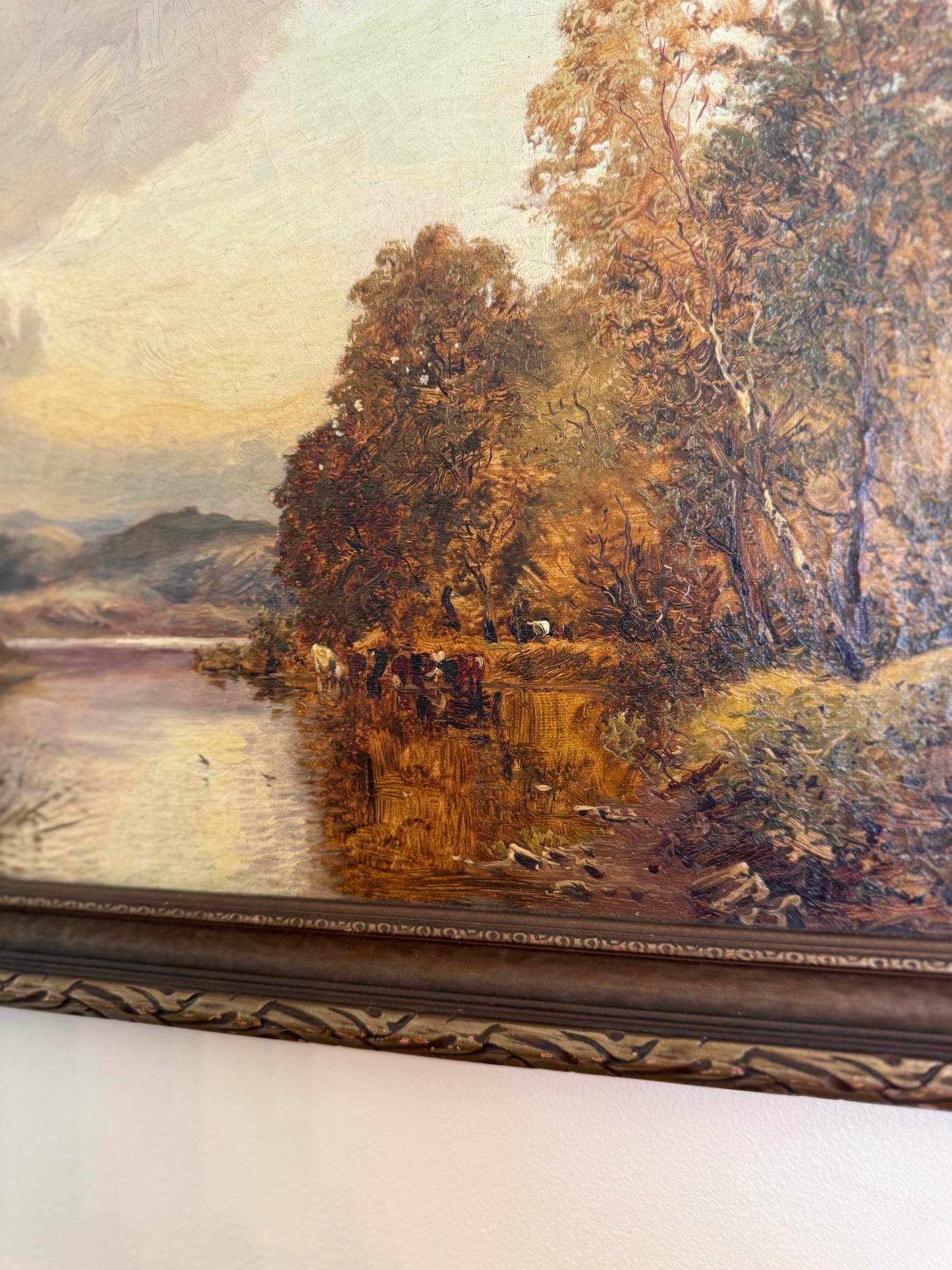 W. Anderson Antique Autumn Landscape | Listed Artist Oil on Canvas | Framed