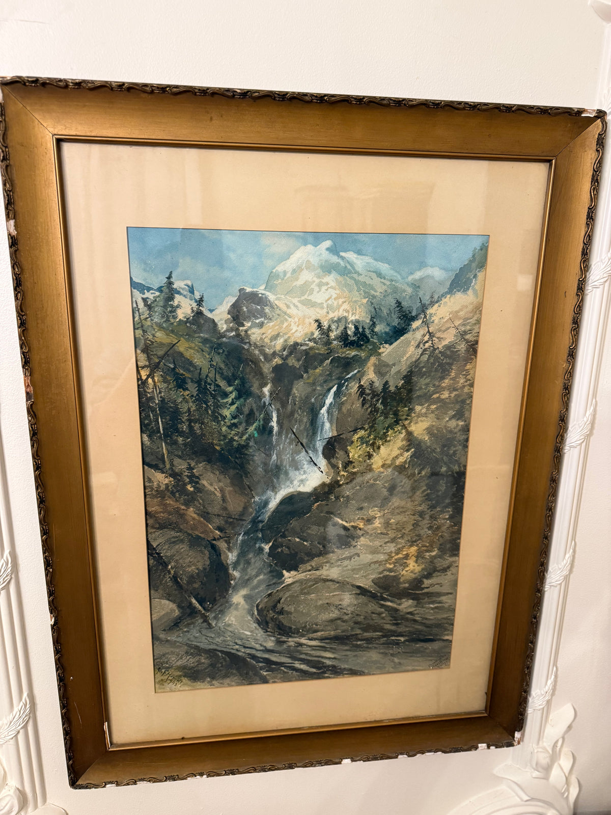 George Fotherly Hargitt, Illecillewaet Valley, 1913 Antique Watercolor Landscape
