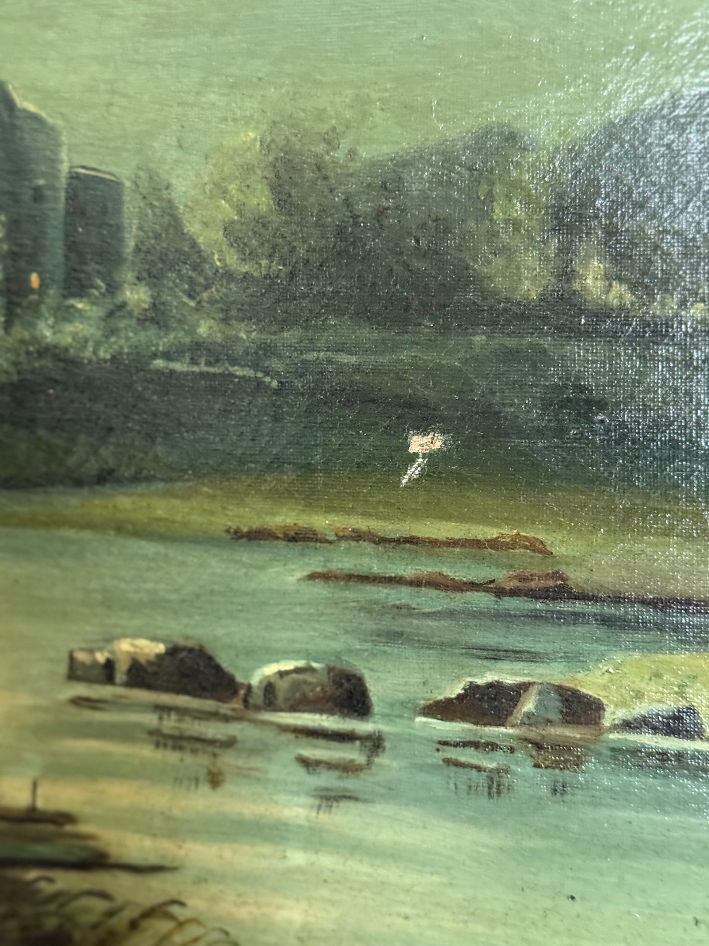 Moonlit American River Landscape – Hudson River School & Tonalist Influence (c.1880–1900)