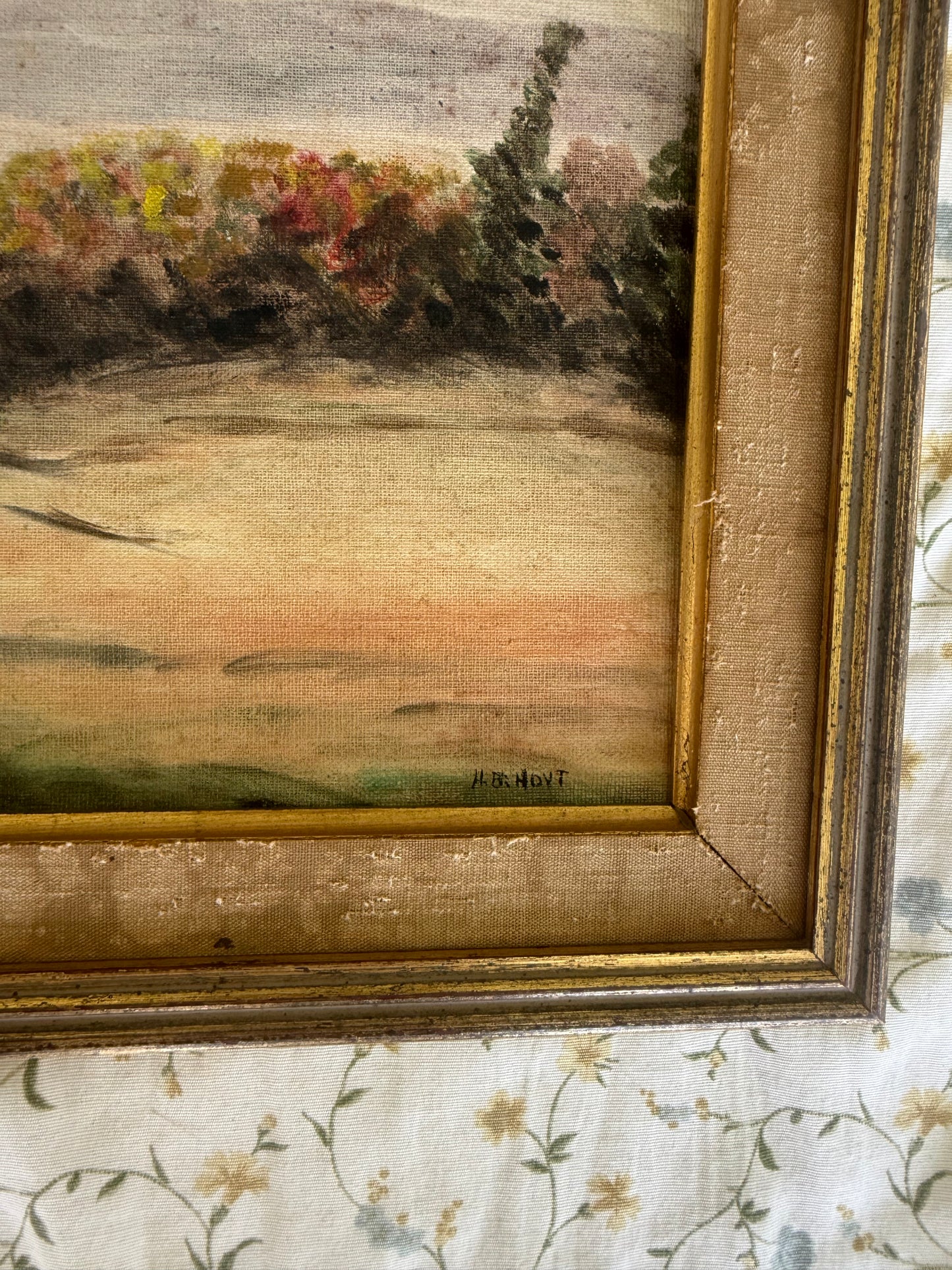 American School Impressionist Landscape – Signed H.B. Hoyt, Oil on Canvas Board, 10” x 14”