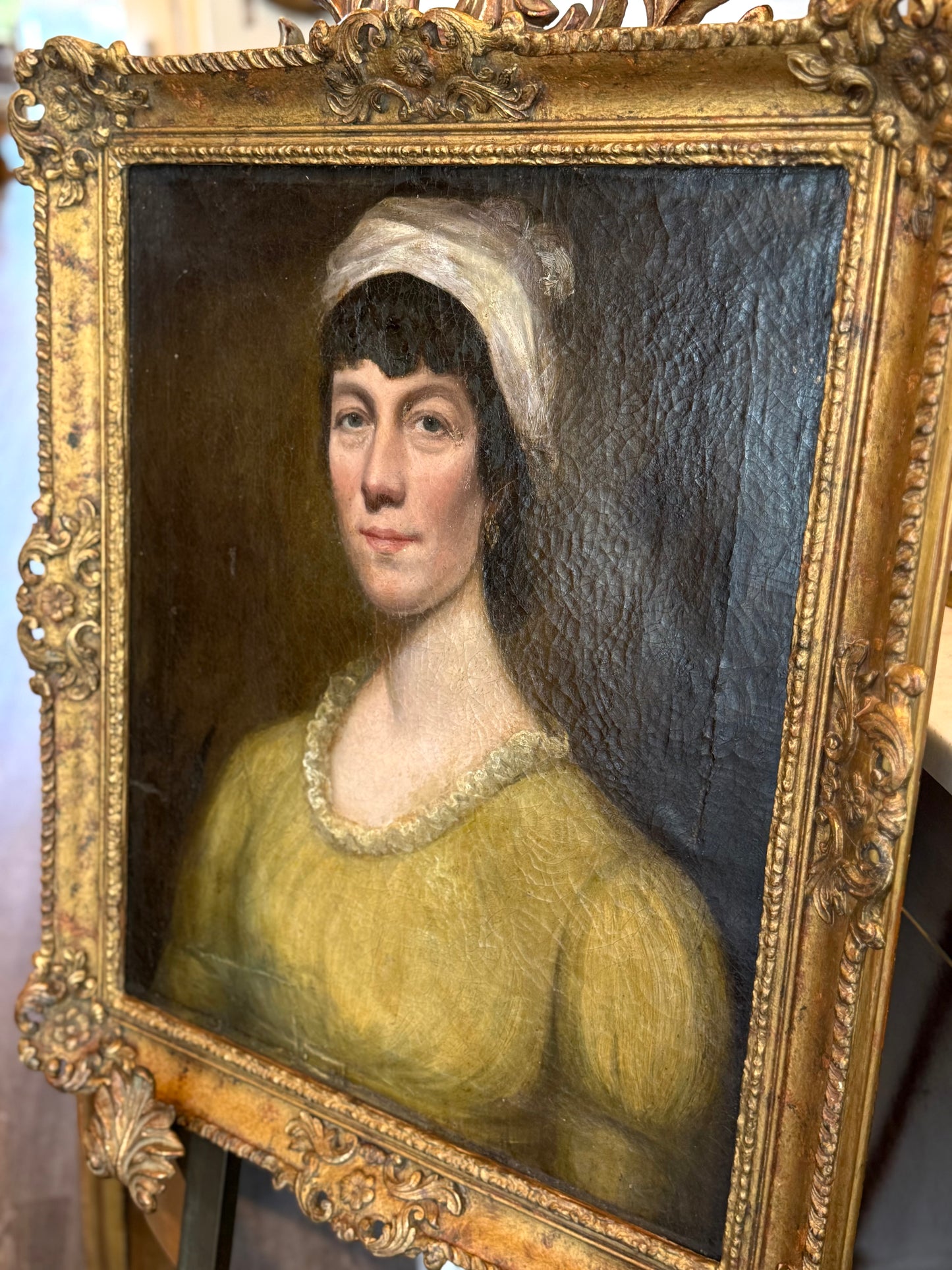 Circa 1820 English School Portrait of a Young Woman, Oil on Canvas