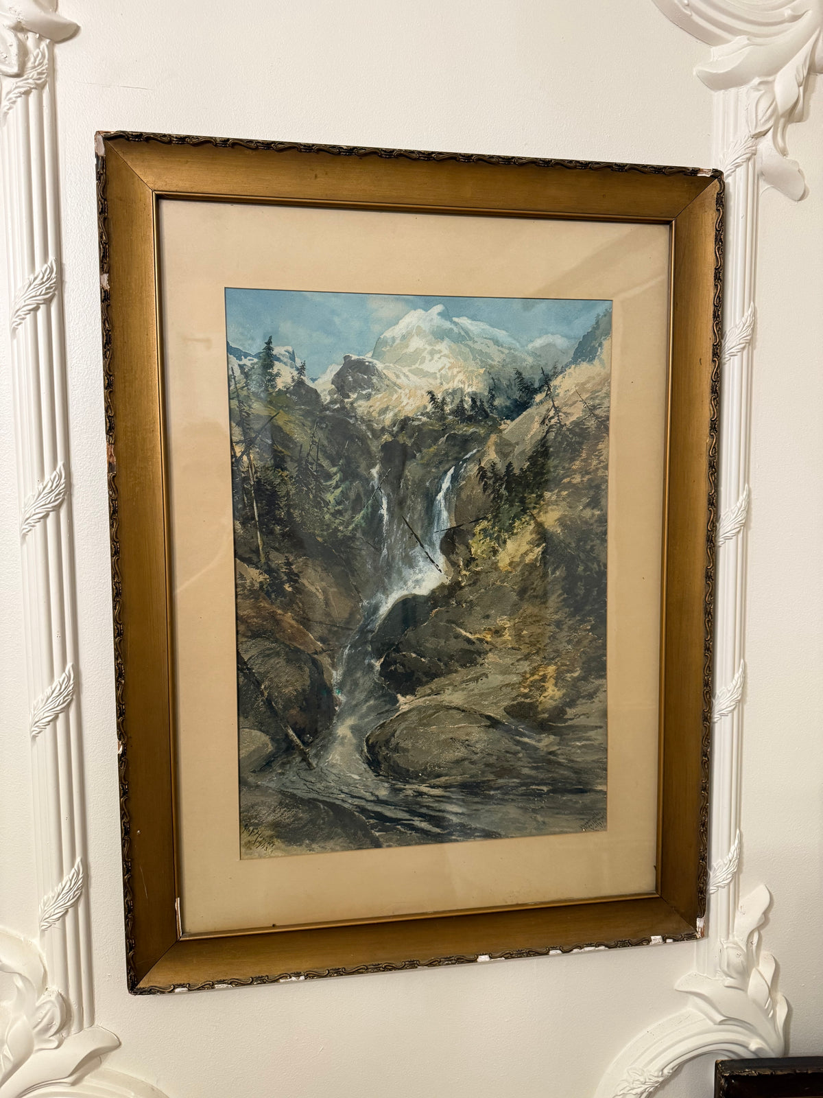 George Fotherly Hargitt, Illecillewaet Valley, 1913 Antique Watercolor Landscape