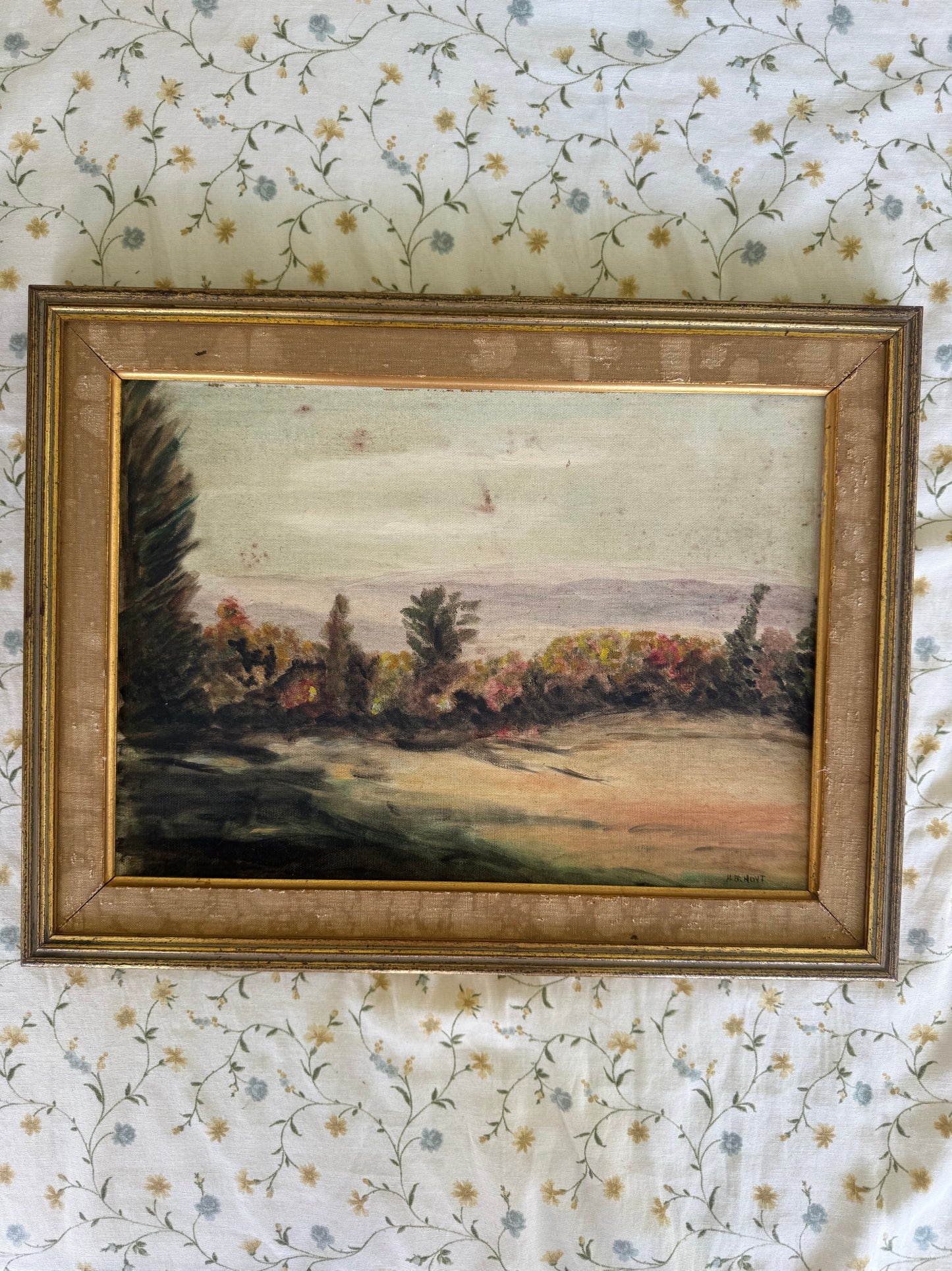 American School Impressionist Landscape – Signed H.B. Hoyt, Oil on Canvas Board, 10” x 14”