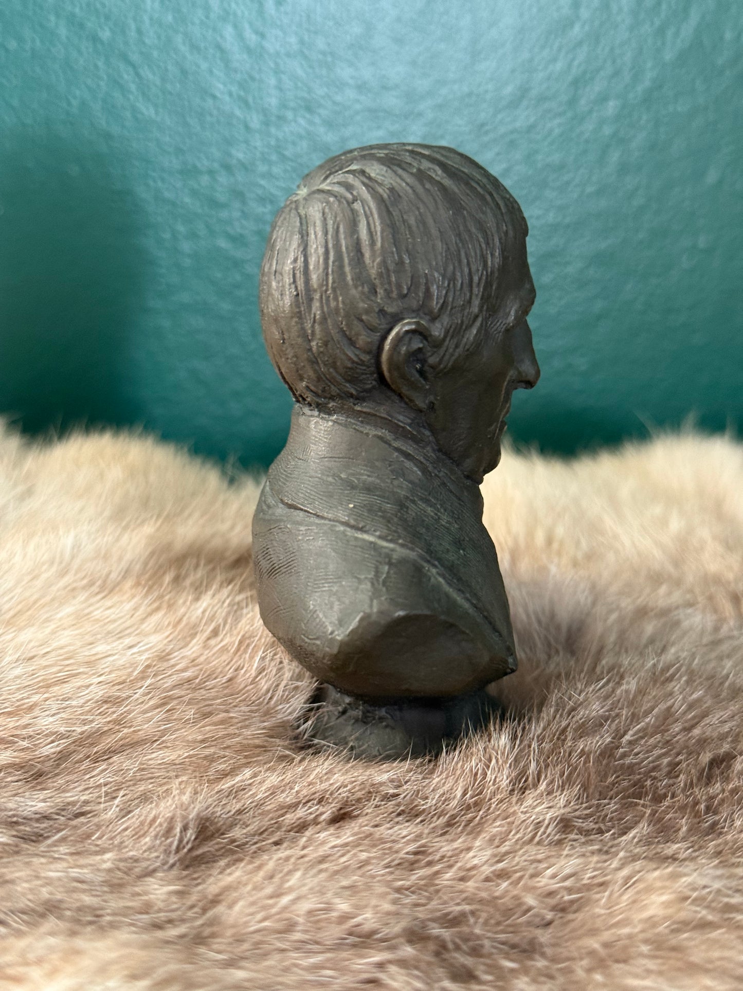 Vintage Franklin Mint-Style William Henry Harrison Presidential Bust | Cast Metal Sculpture | Movie Set Prop