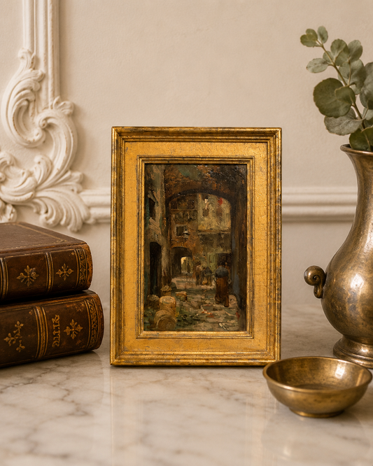 Vicolo Scomparso Florentine Alley Scene Oil Painting