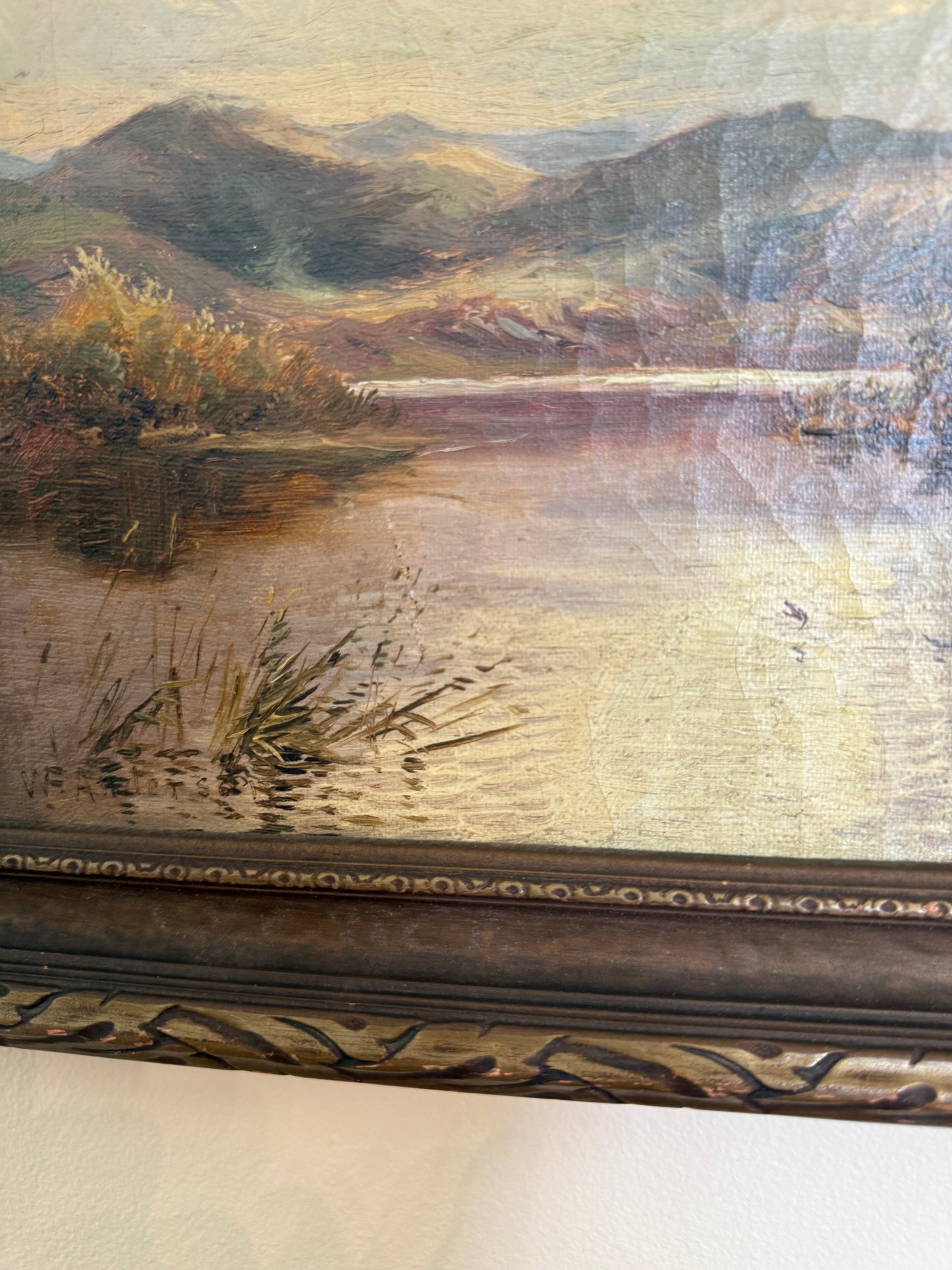 W. Anderson Antique Autumn Landscape | Listed Artist Oil on Canvas | Framed