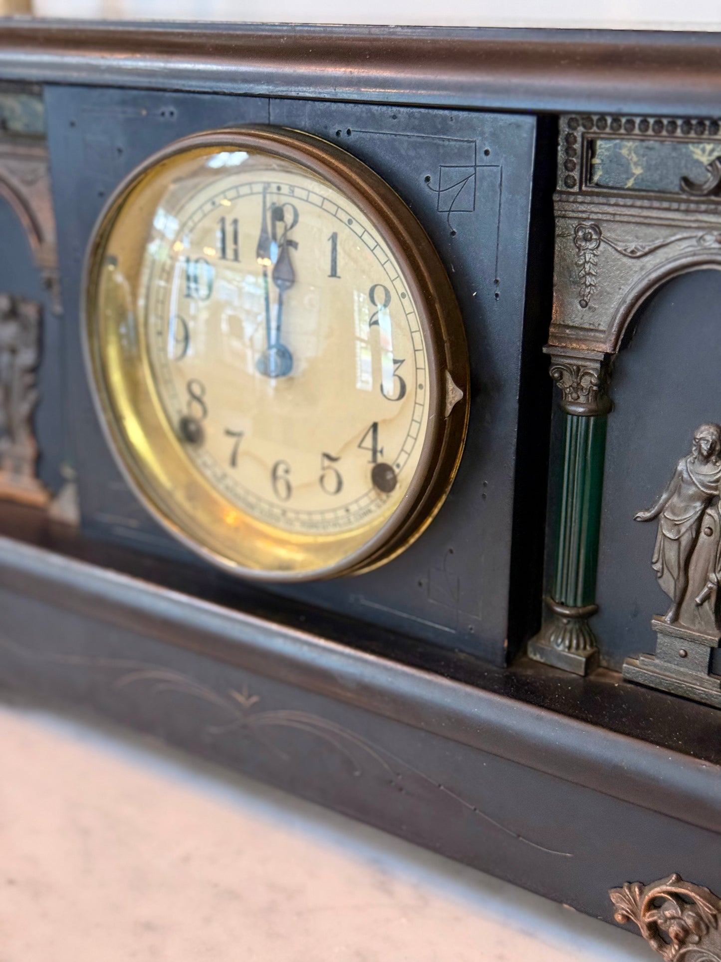 Early 20th Century Classical Revival Mantel Clock with Architectural Case