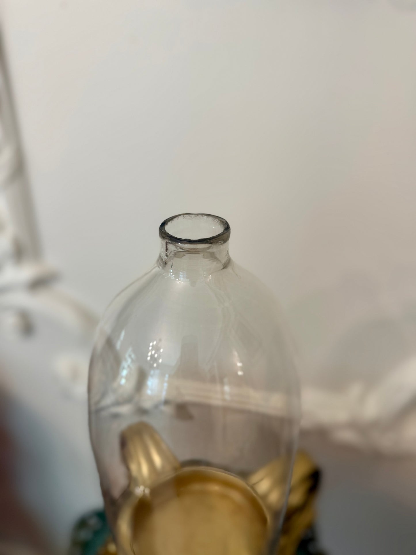 Architectural Ionic Capital with Handblown Glass Cloche